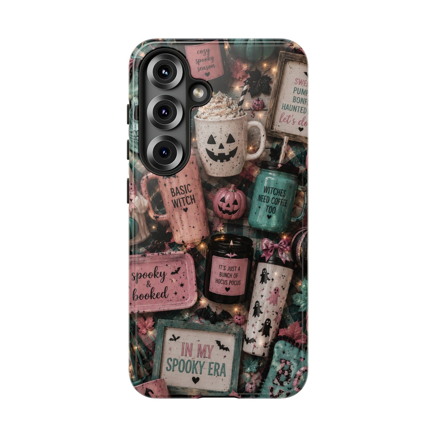 Sunflower Porch Co Spooky Mugs & Pumpkins Tough Cases | Halloween Collage Phone Case
