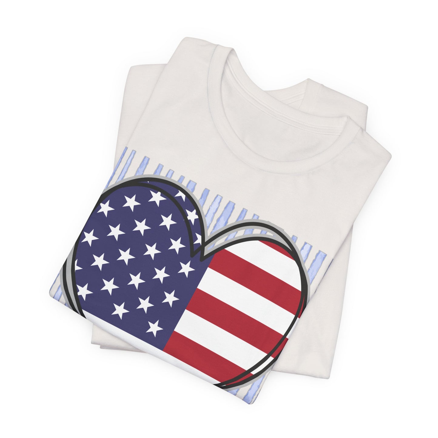 Sunflower Porch Co 4th of July Heart American Flag Tee | Patriotic Independence Day Shirt