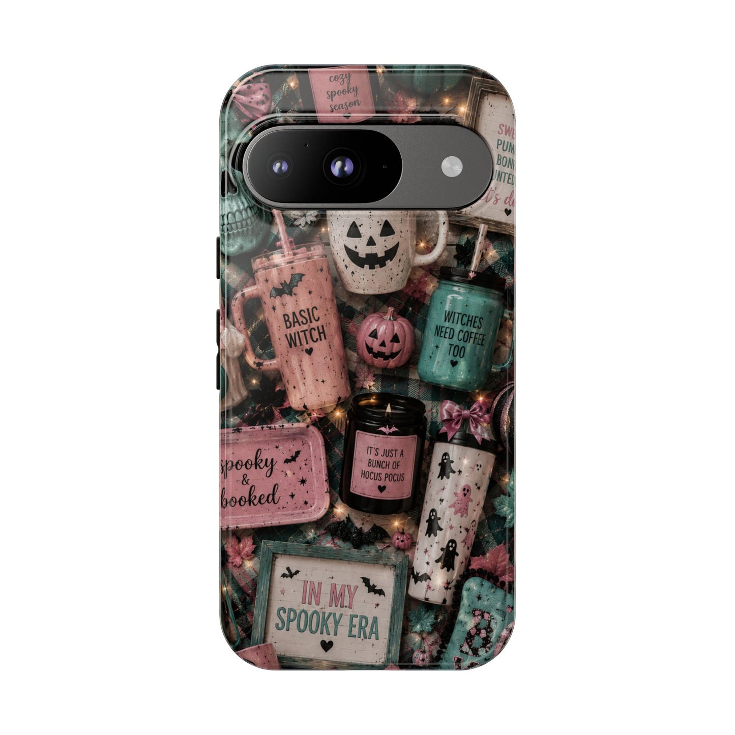 Sunflower Porch Co Spooky Mugs & Pumpkins Tough Cases | Halloween Collage Phone Case