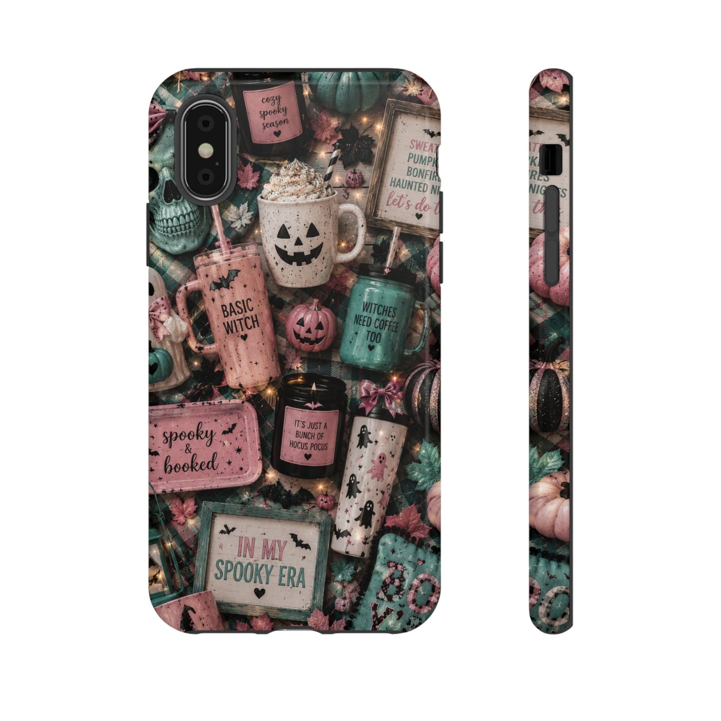 Sunflower Porch Co Spooky Mugs & Pumpkins Tough Cases | Halloween Collage Phone Case