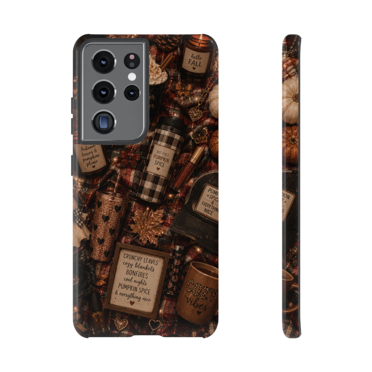 Sunflower Porch Co Cozy Pumpkin Spice Pattern Phone Case | Tough Cases