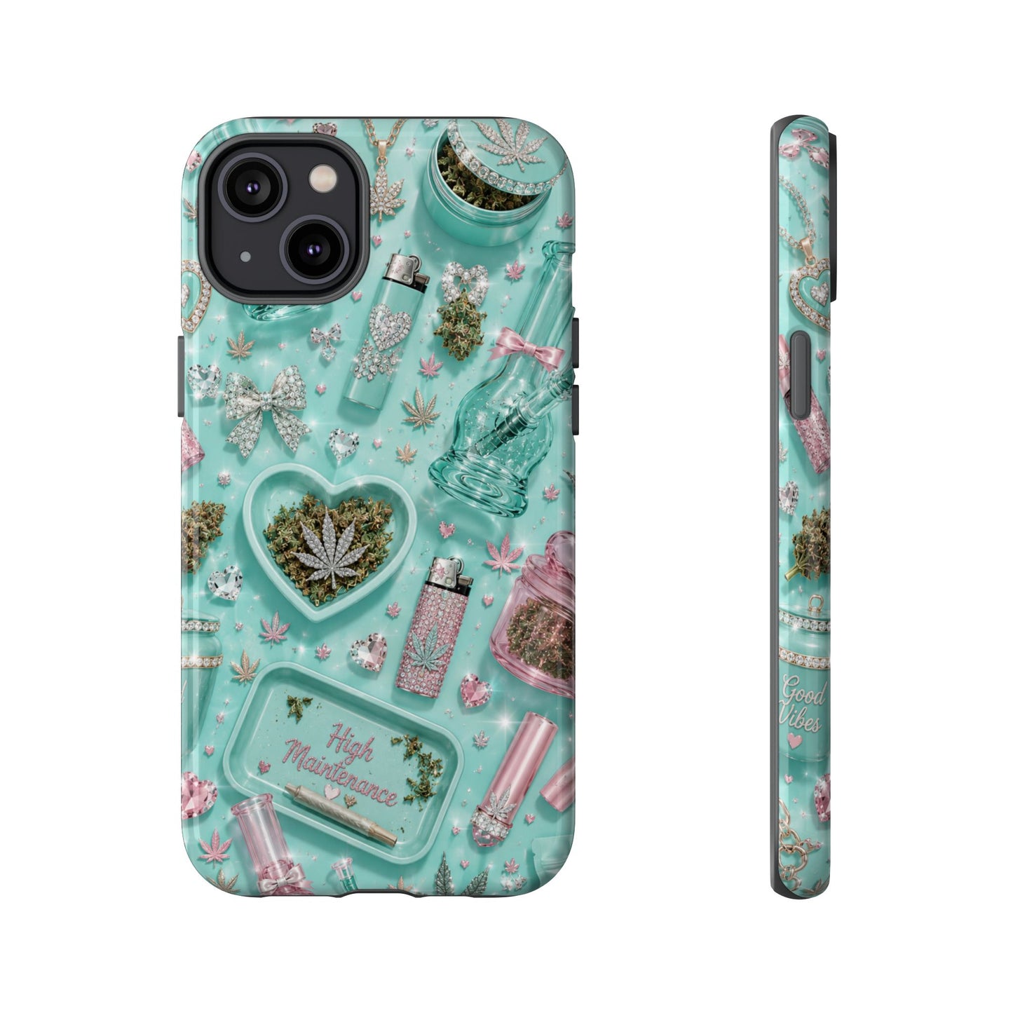 Sunflower Porch Co Mint Cannabis Pattern Phone Case | Tough Case