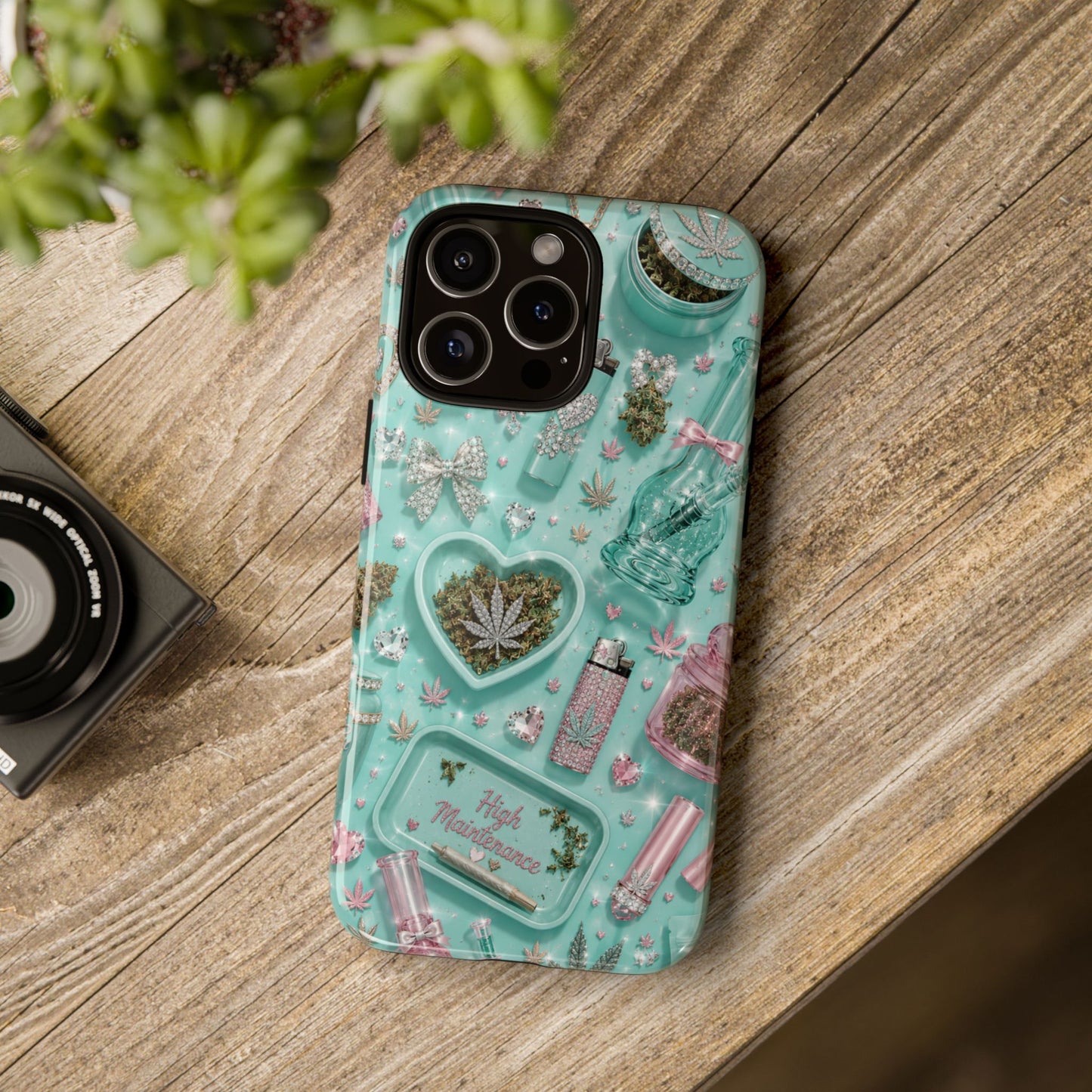 Sunflower Porch Co Mint Cannabis Pattern Phone Case | Tough Case