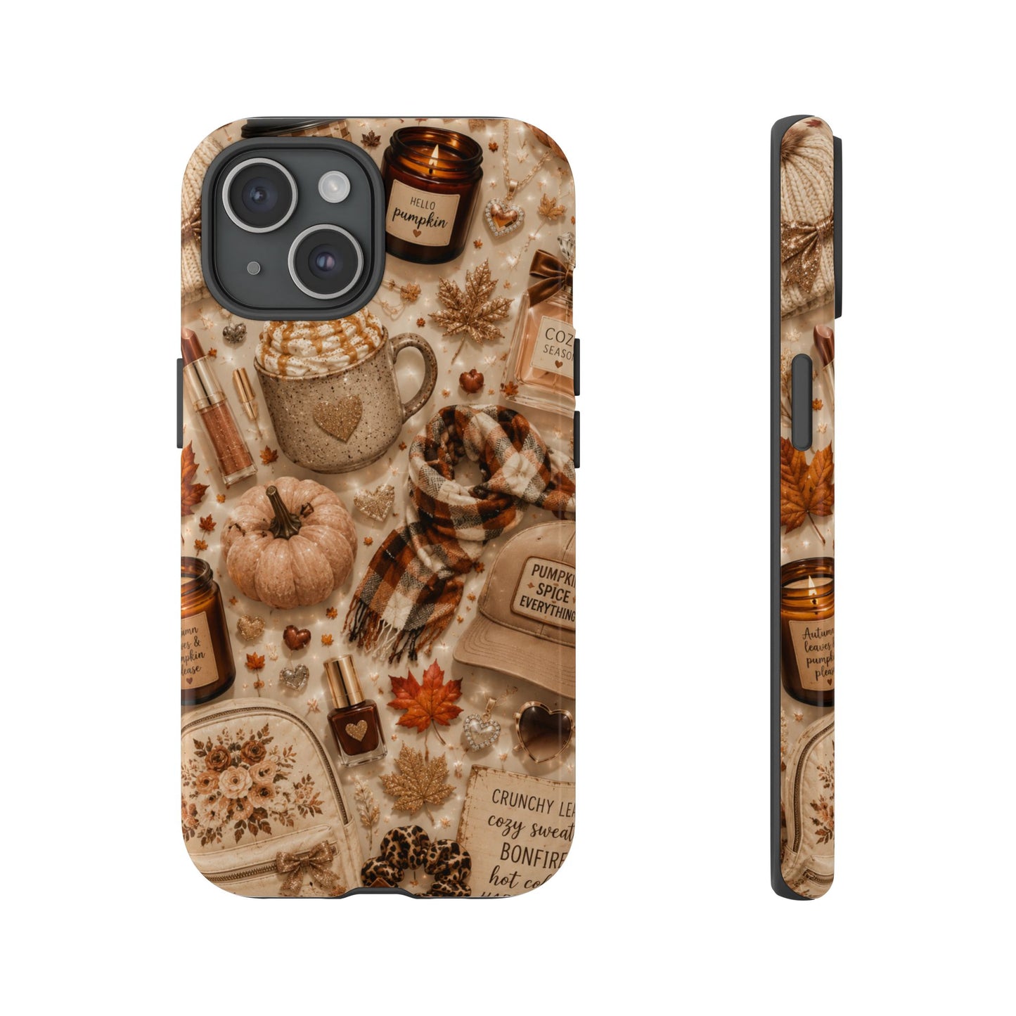 Sunflower Porch Co Cozy Autumn Mug and Pumpkin Pattern Phone Case | Fall Aesthetic