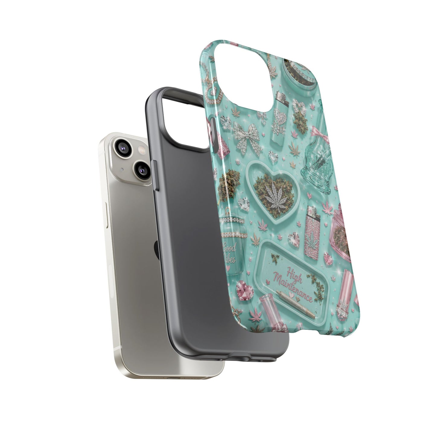 Sunflower Porch Co Mint Cannabis Pattern Phone Case | Tough Case