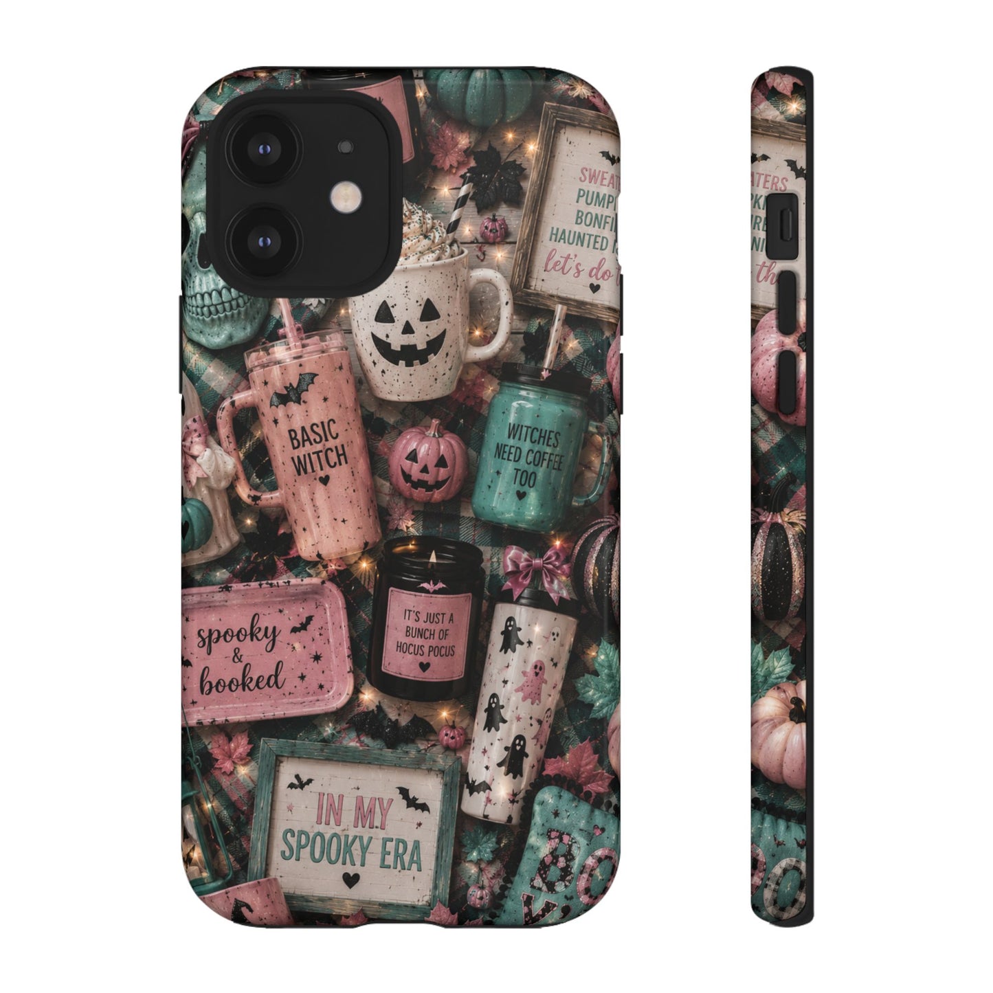 Sunflower Porch Co Spooky Mugs & Pumpkins Tough Cases | Halloween Collage Phone Case