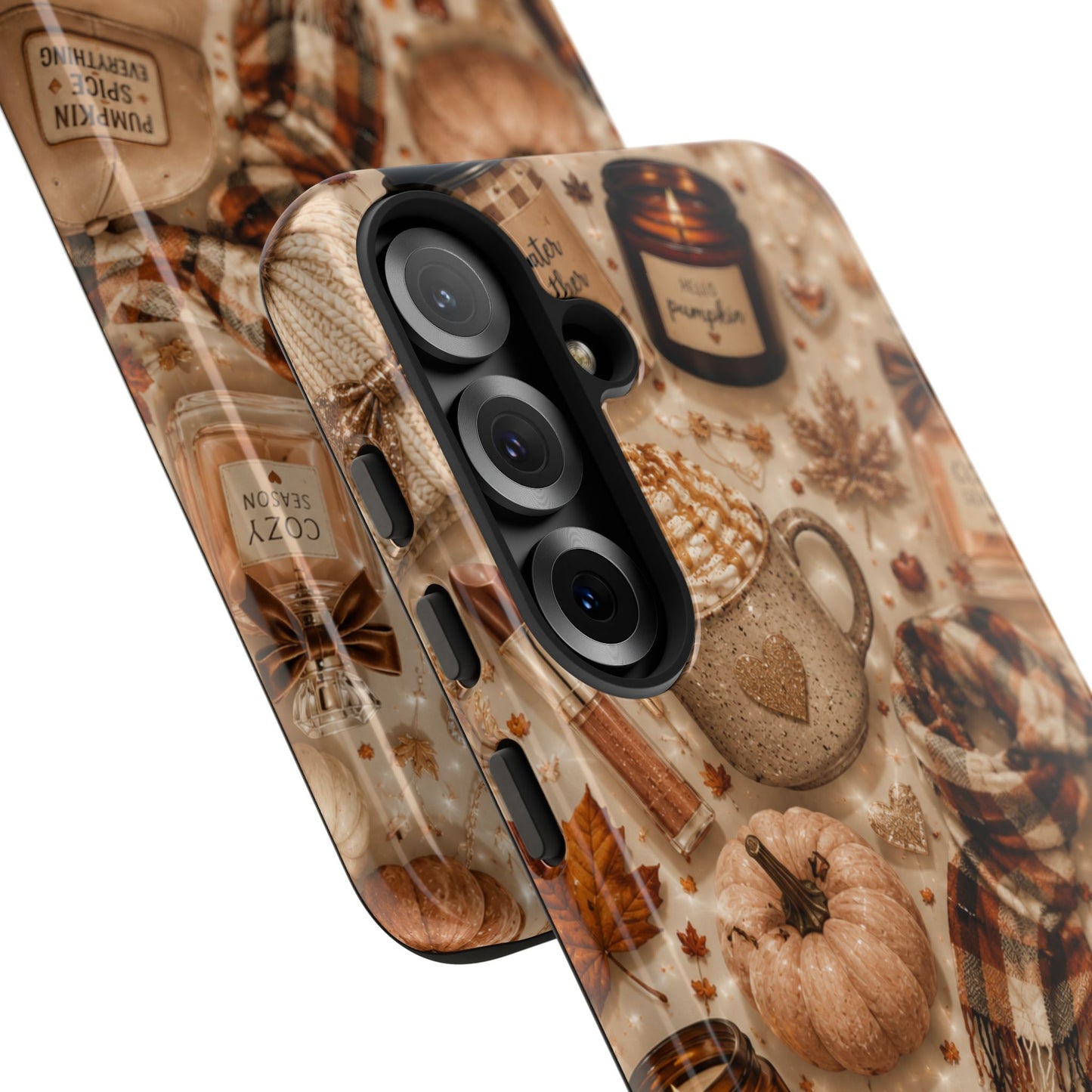 Sunflower Porch Co Cozy Autumn Mug and Pumpkin Pattern Phone Case | Fall Aesthetic