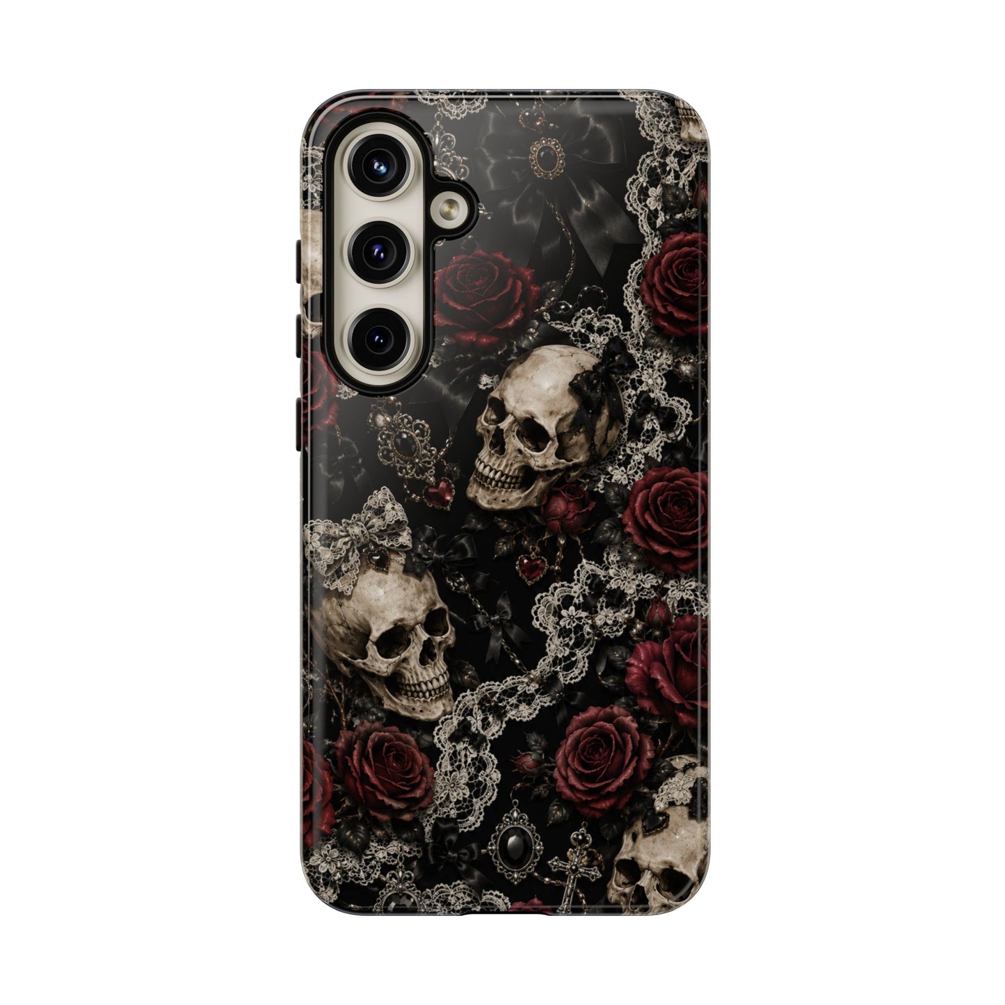 Skull and Red Roses phone case | Tough Cases