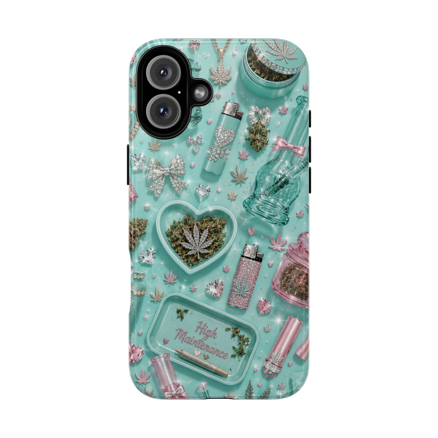Sunflower Porch Co Mint Cannabis Pattern Phone Case | Tough Case