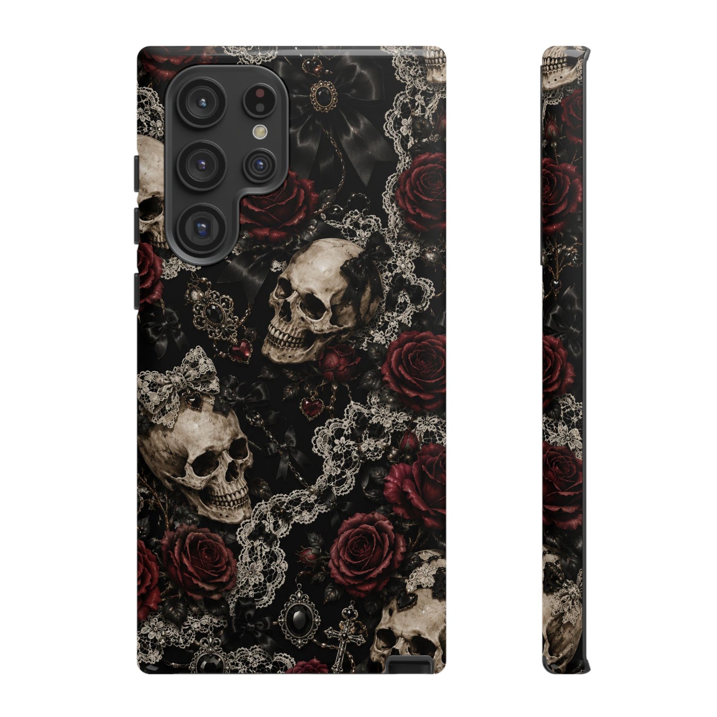 Skull and Red Roses phone case | Tough Cases