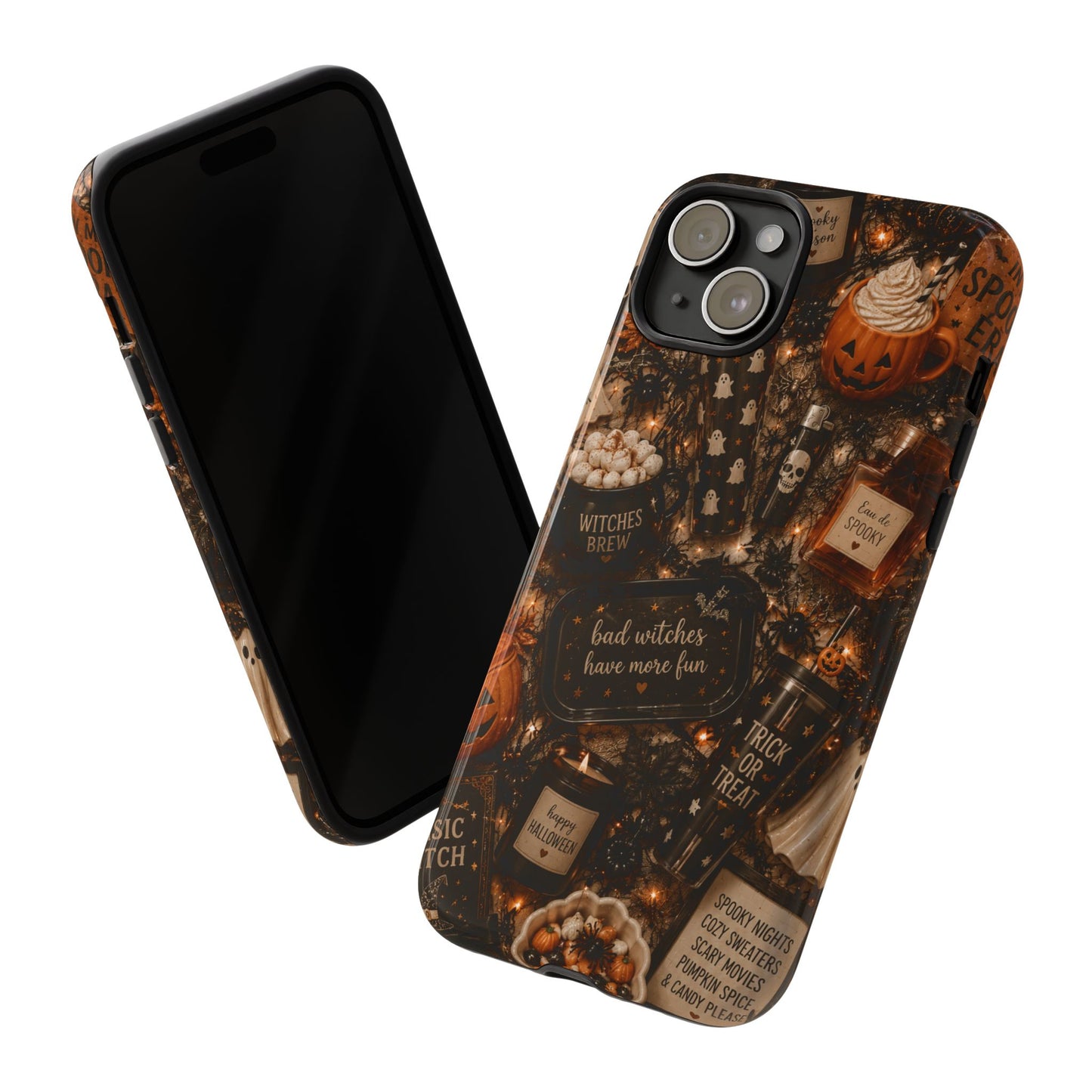 Sunflower Porch Co Halloween Collage phone case | spooky pumpkin witchy design