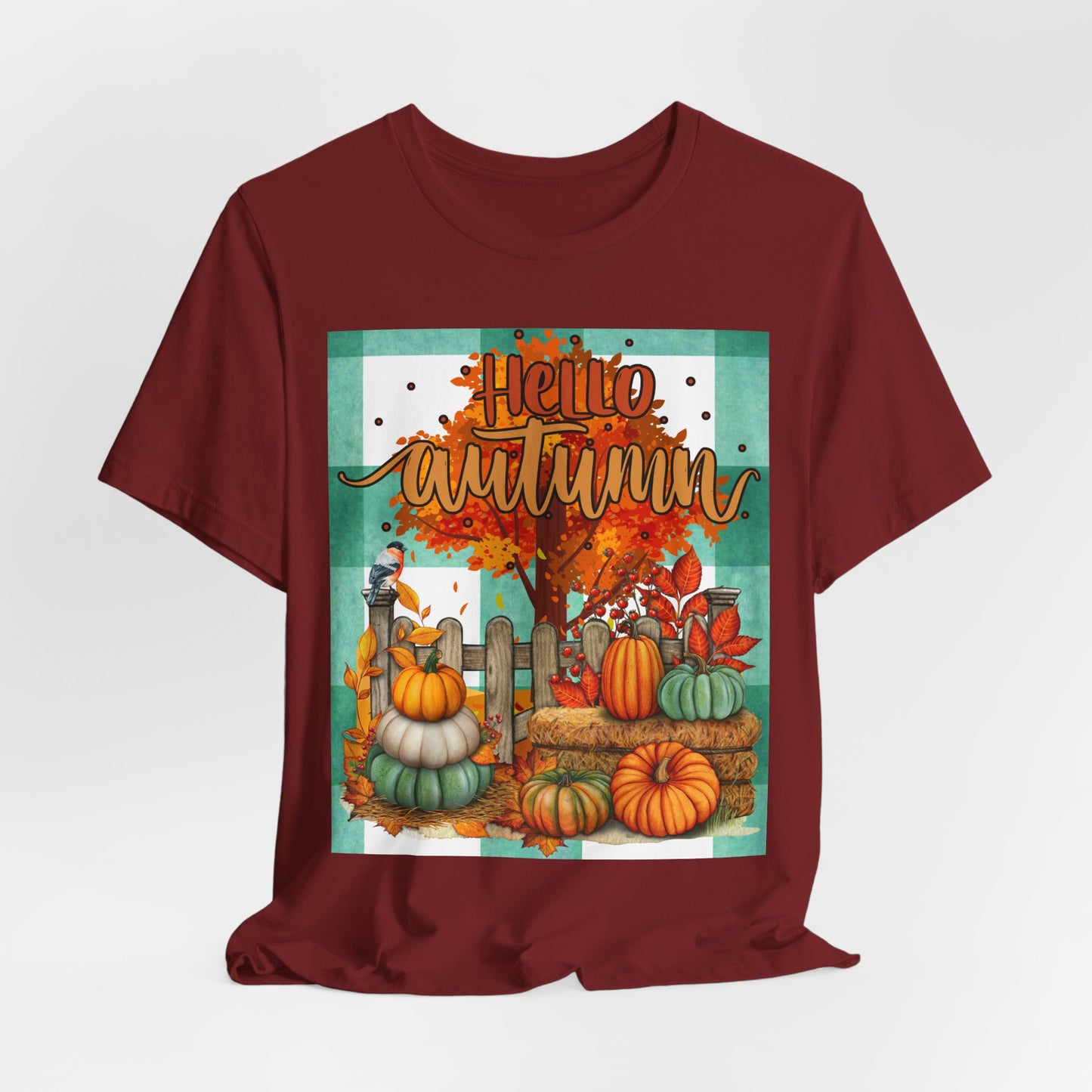 SunflowerPorchCo Hello Autumn pumpkin harvest tee | Fall pumpkin patch shirt