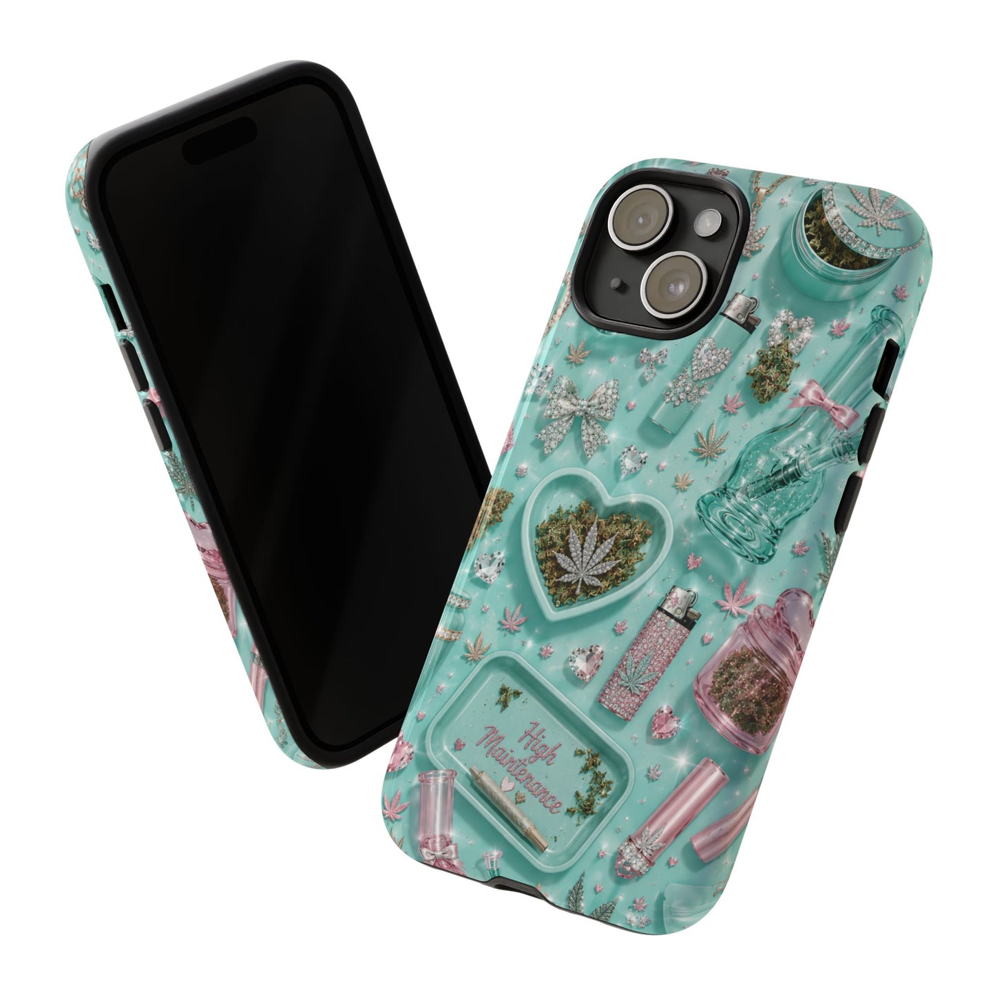 Sunflower Porch Co Mint Cannabis Pattern Phone Case | Tough Case