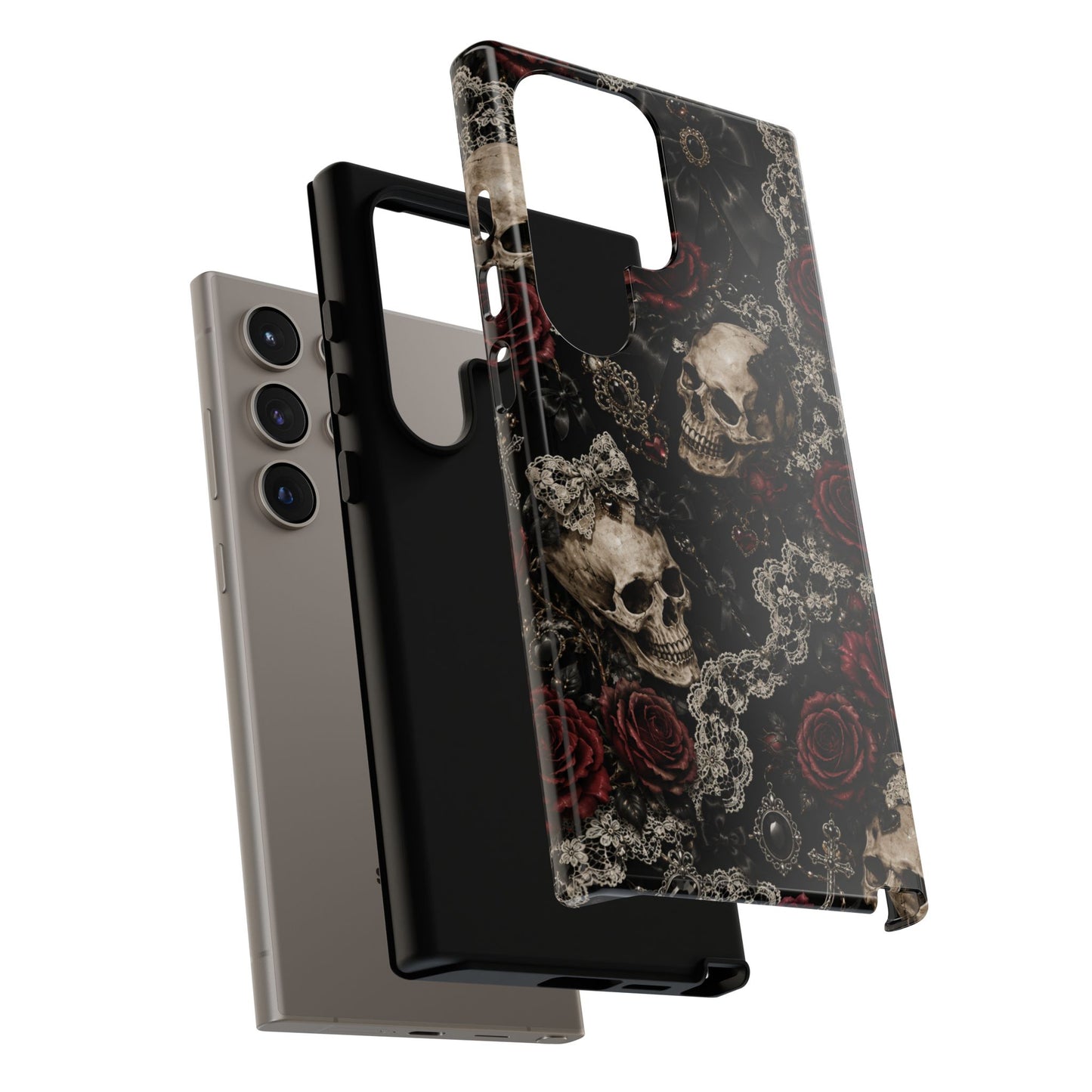 Skull and Red Roses phone case | Tough Cases