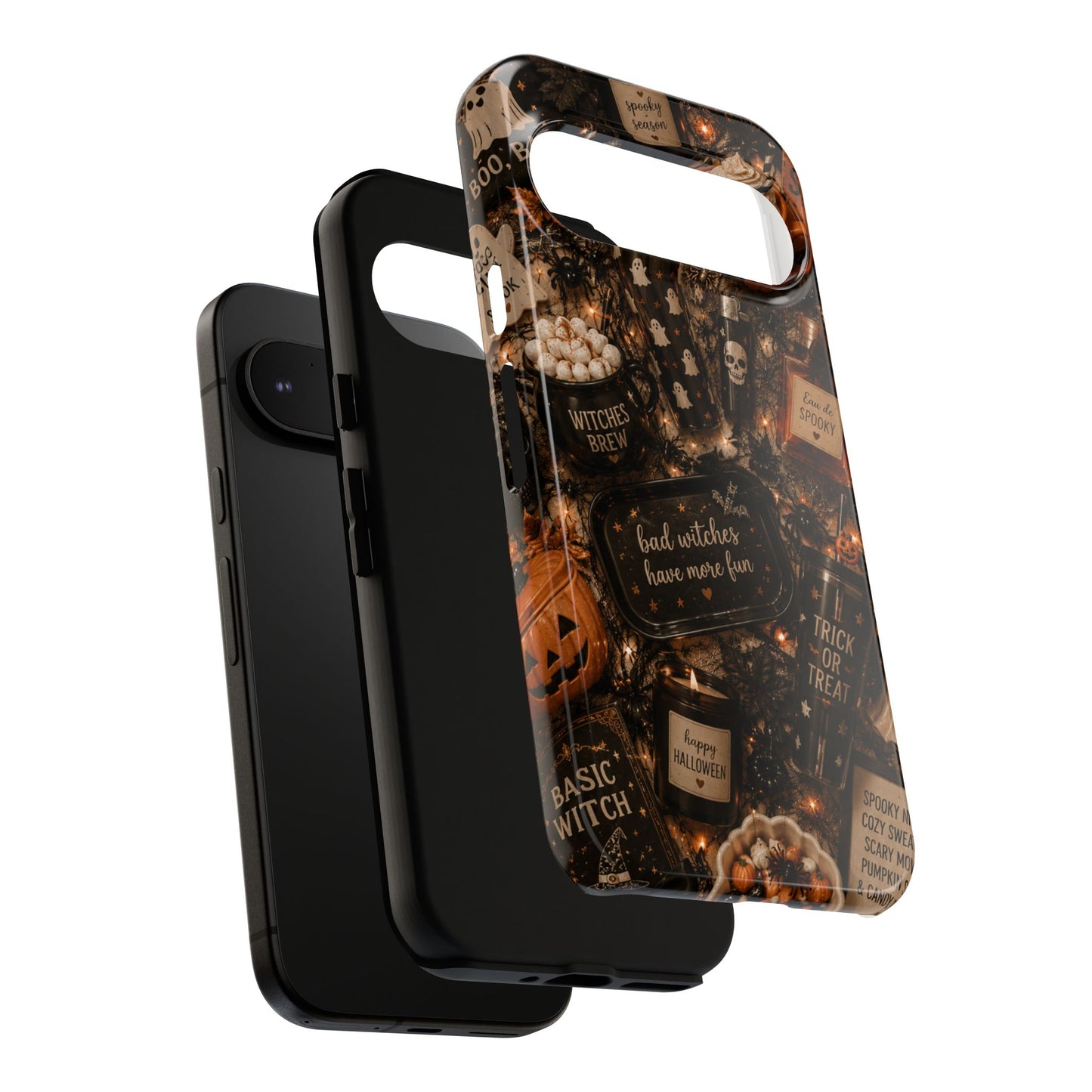 Sunflower Porch Co Halloween Collage phone case | spooky pumpkin witchy design