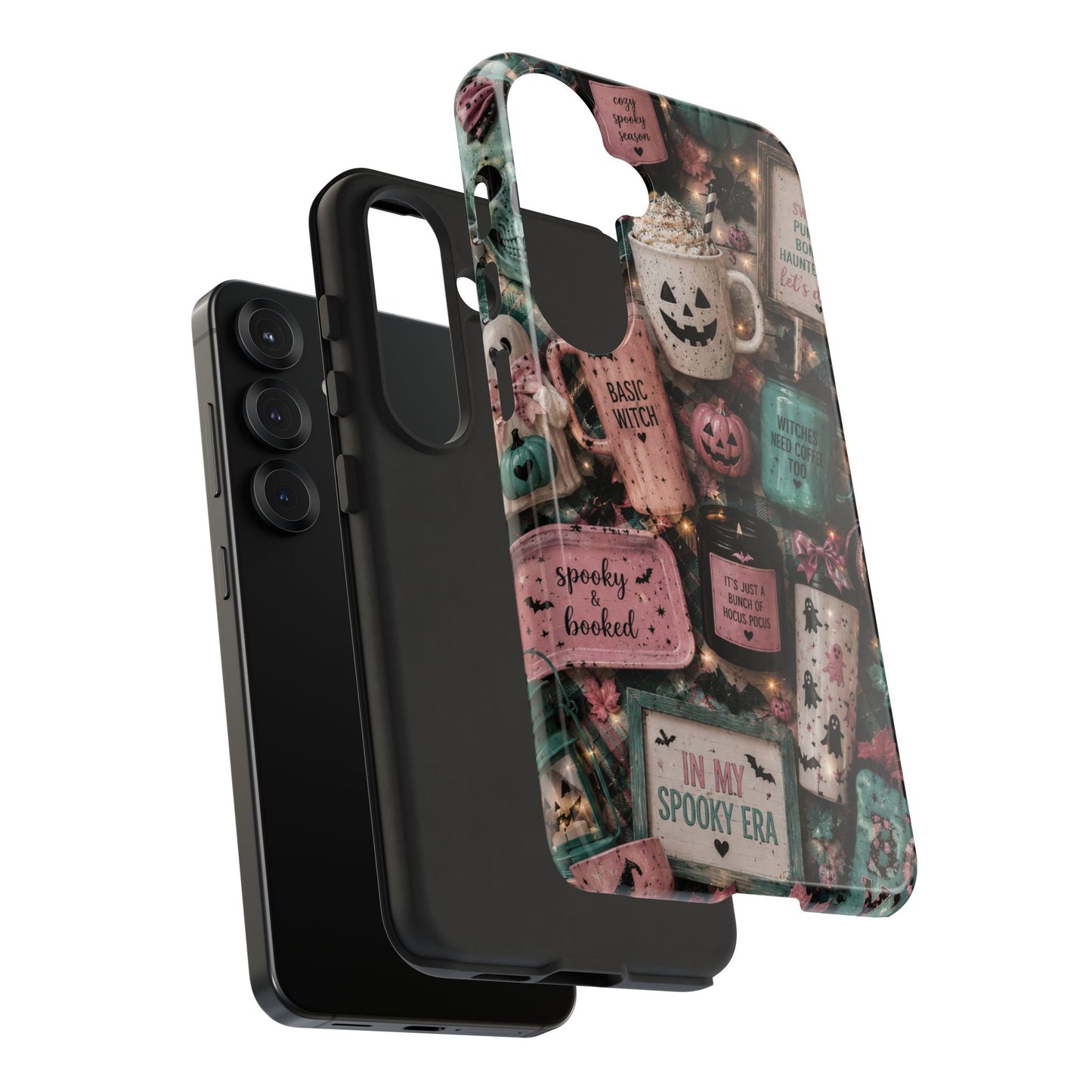 Sunflower Porch Co Spooky Mugs & Pumpkins Tough Cases | Halloween Collage Phone Case
