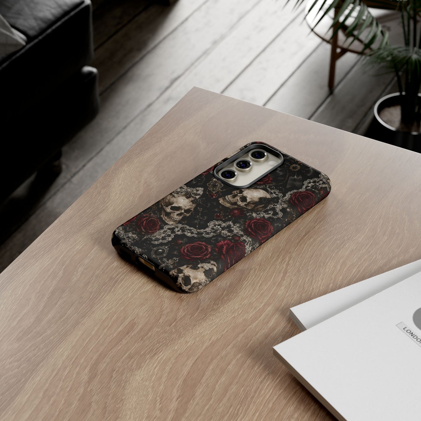 Skull and Red Roses phone case | Tough Cases