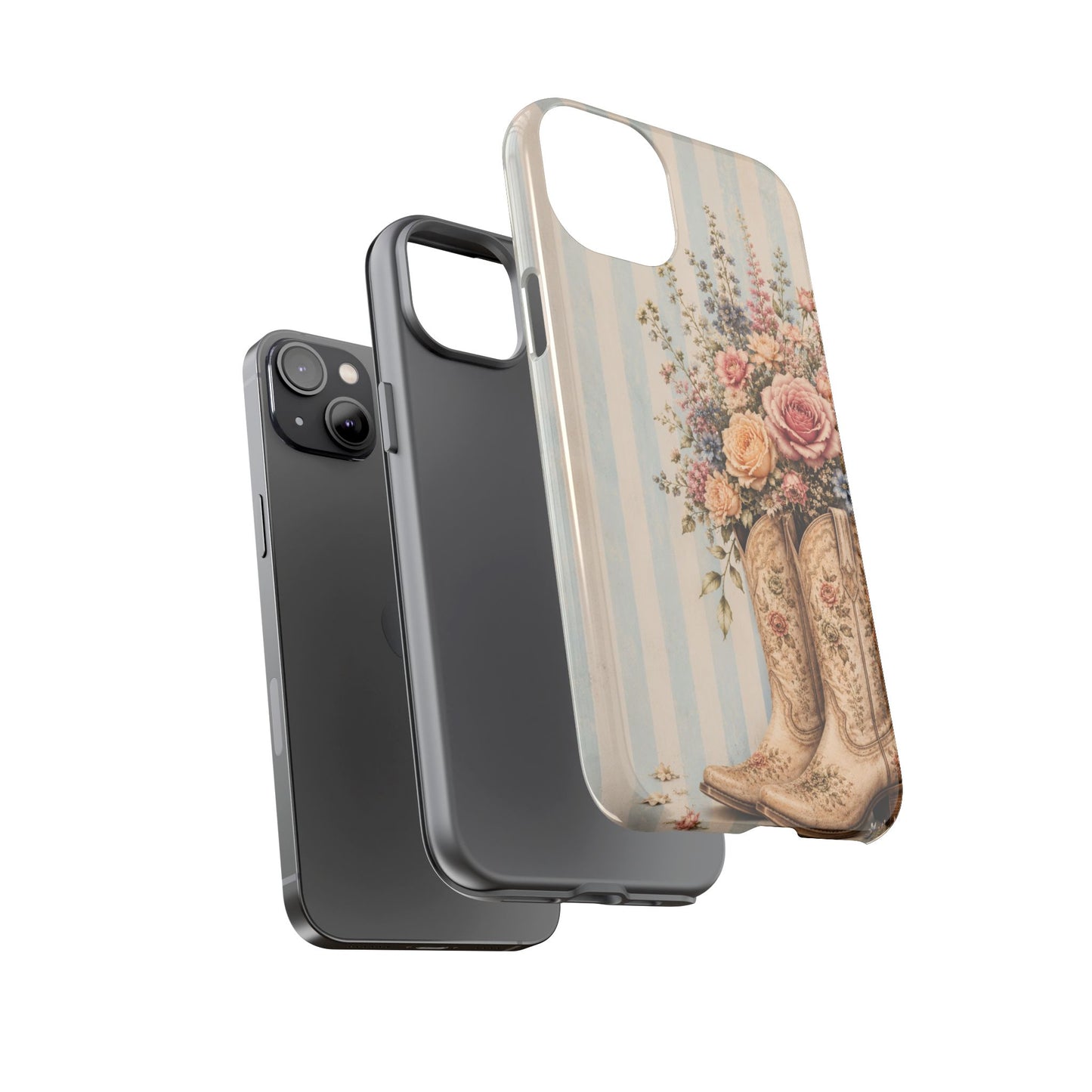 Sunflower Porch Co Vintage Floral Cowboy Boots phone case | iPhone protective case