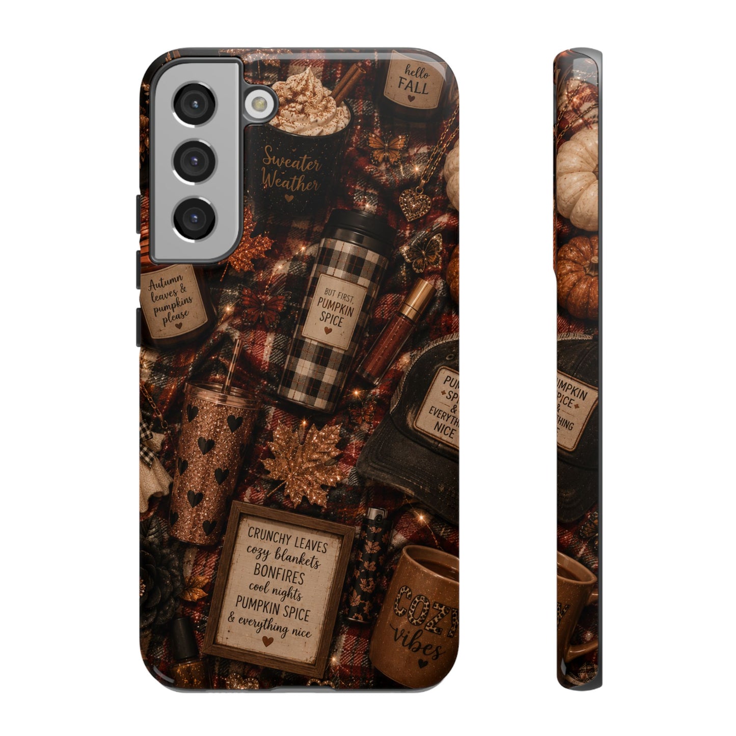 Sunflower Porch Co Cozy Pumpkin Spice Pattern Phone Case | Tough Cases