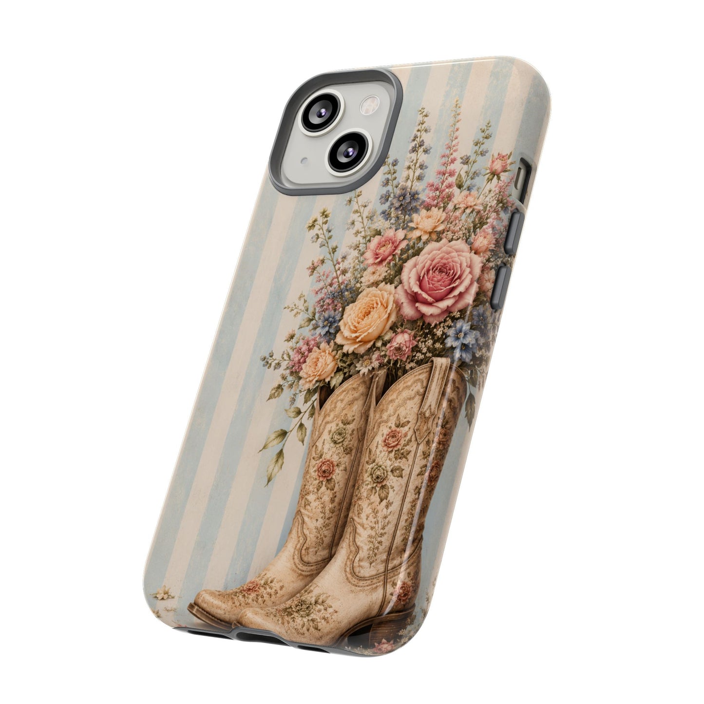 Sunflower Porch Co Vintage Floral Cowboy Boots phone case | iPhone protective case